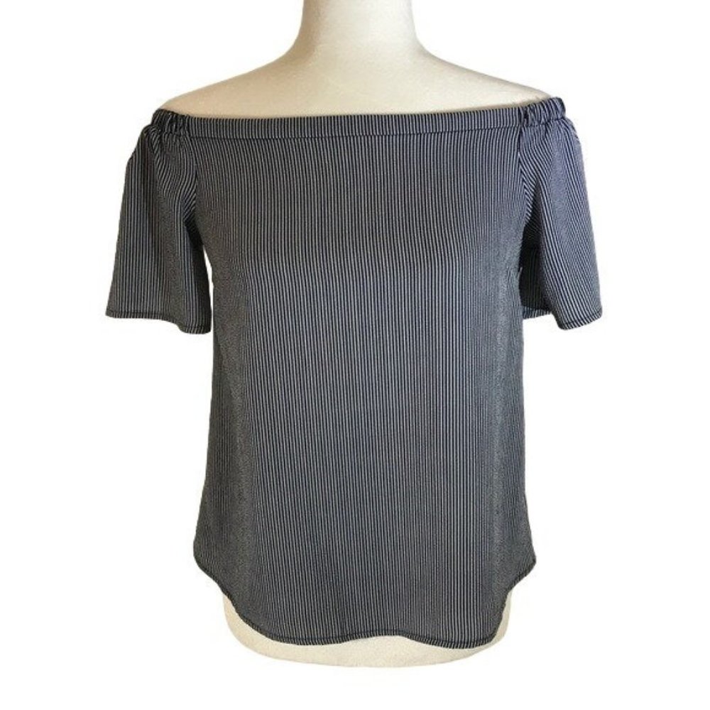 Monteau Tops Navy and White striped